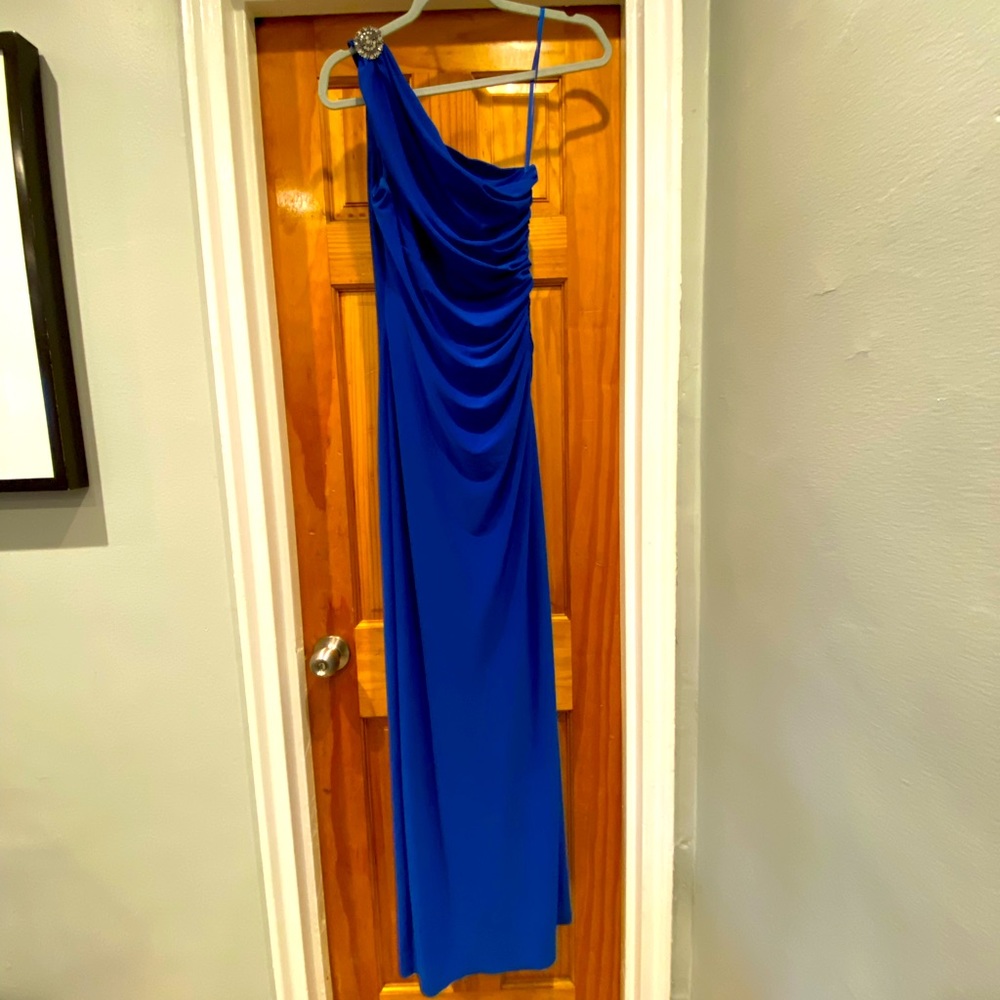 Ralph Lauren Blue One Shoulder Gown Size 2